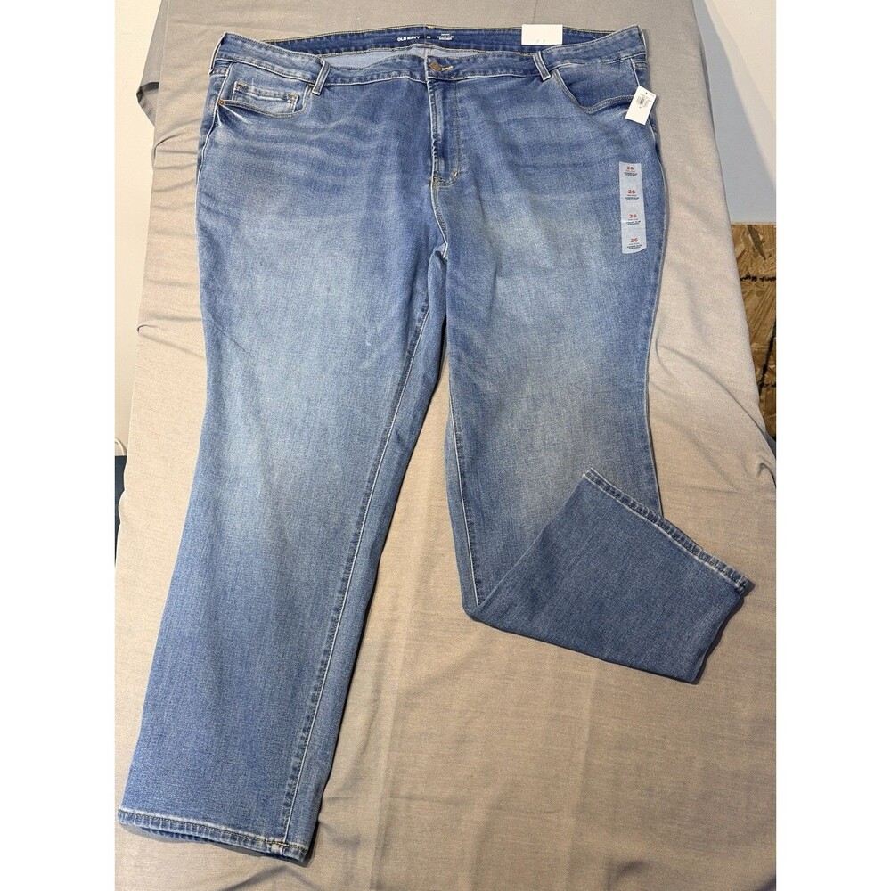 Old Navy Mid-Rise Power Slim Straight Zip Fly Jeans 26 Plus Size 3X w Pockets